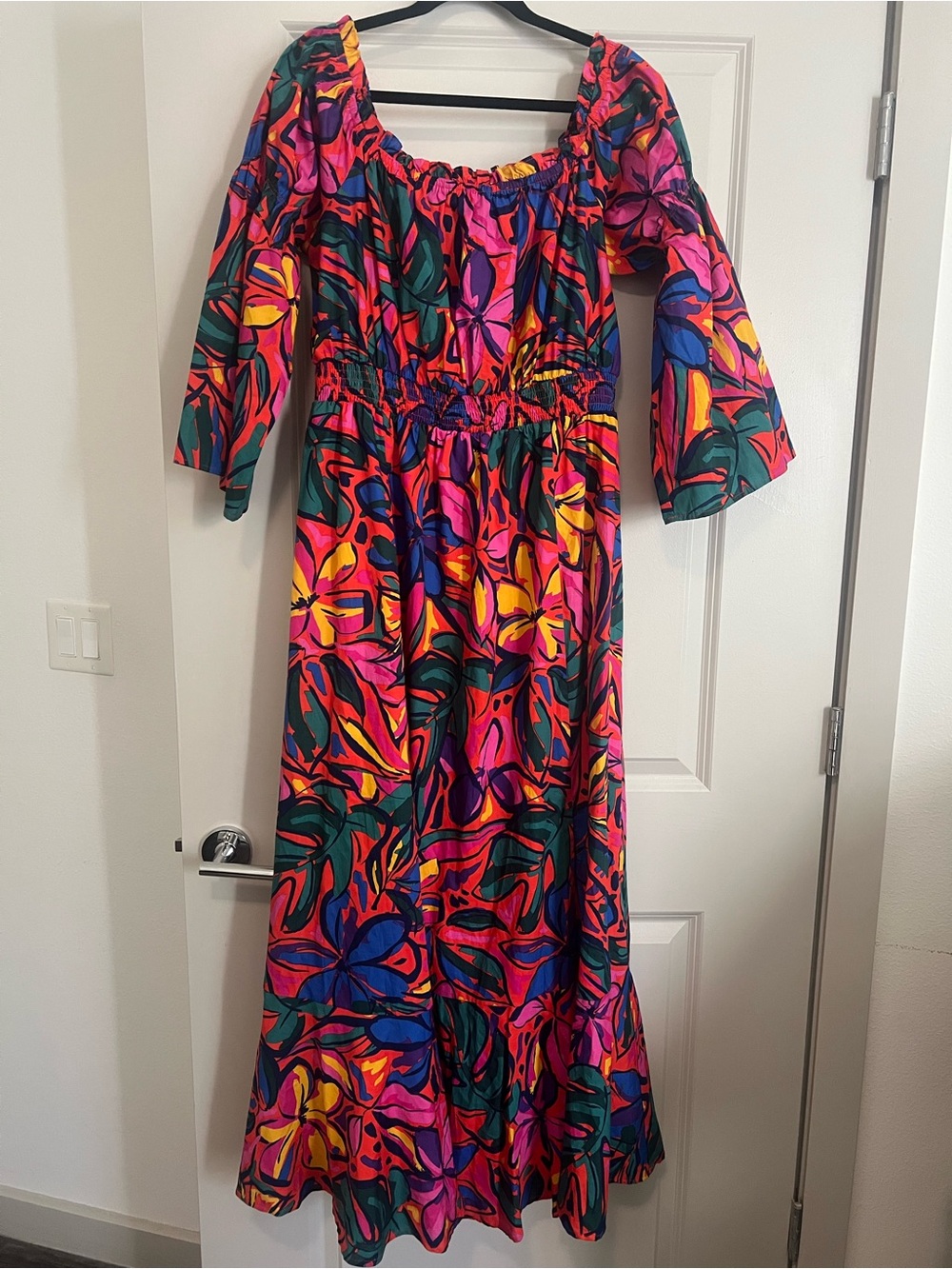 Sugarlips Rainbow Tropics Off-the-Shoulder Sleeve Dress